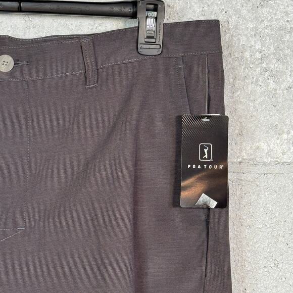 PGA Tour Men's Flat-Front 4-Way Stretch 9" Shorts DK grey Heather, 38 $68 - Picture 2 of 10